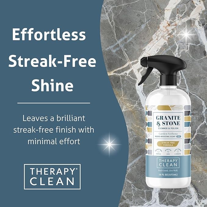 Therapy Clean Home Essentials Bundle - Cleaning Supplies Bundle Kit New Home - House Cleaning Kit - Household Gift Set - Stainless Granite Bathroom and Wood with Microfiber Cloths