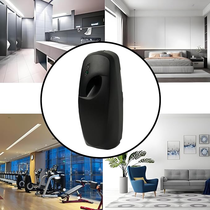 4PCS Automatic Air Freshener Spray Dispenser Wall Mounted or Free Standing Battery Operated Sprayer for Bathroom Multiple Time Scent Mist Release Settings for Room Restroom Sprayer (black L)
