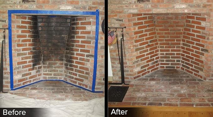 300467 Paint N Peel Fireplace Cleaner – Removes Smoke &amp Soot Stains from Brick Tile &amp Stone Surfaces Around Fireplace Fronts &amp Hearths – Water-Based &amp Easy Peel-Off 1/2 Gallon