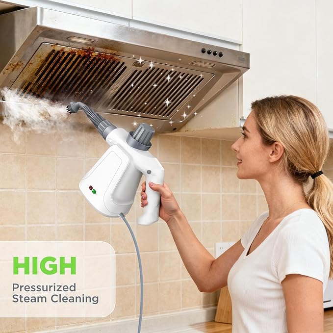 Handheld Steam Cleaner 230°F High-Temperature Steam Cleaner for All Surfaces With 12pcs Accessories for Cleaning Home Car and Grout