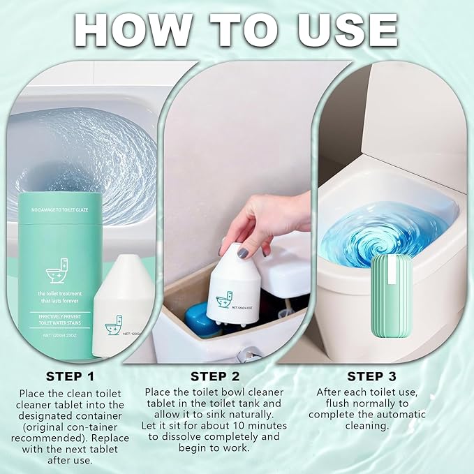 KUNAL 2 PCS Toilet CleanerAutomatic Toilet Bowl Cleaner with 1 PCS Toilet Tank Cleaner(Bottle Design) Long-Lasting Fresh ScentEffectively Reduces Scale And Odors