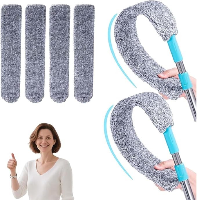 The Ultimate Gap Duster Mop: Saker Plus Retractable Cleaner with Long Handle for Under Appliances 2 Cloths Included.