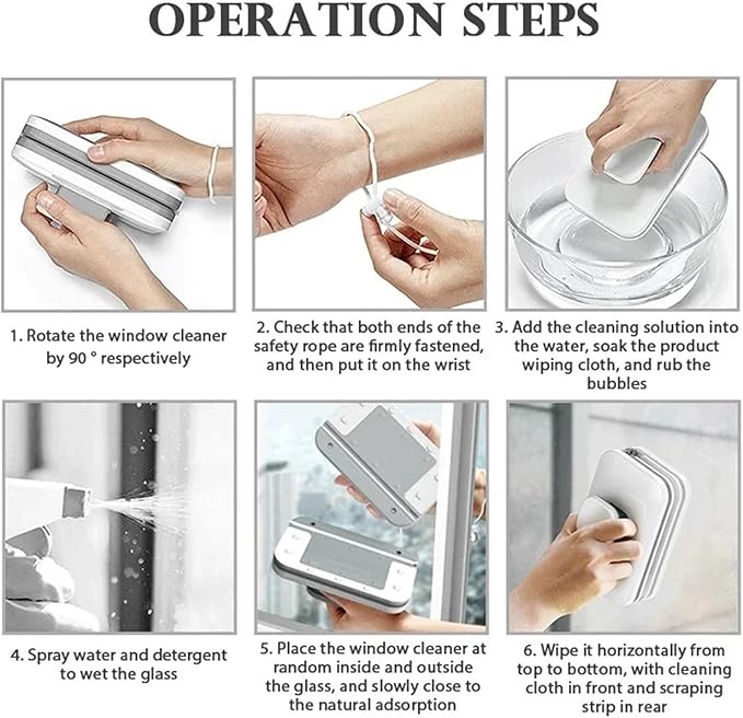 Magnetic Window Cleaner Brush Double-Side Automatic Water Discharge Wiper Glass Cleaning Office Household Tools