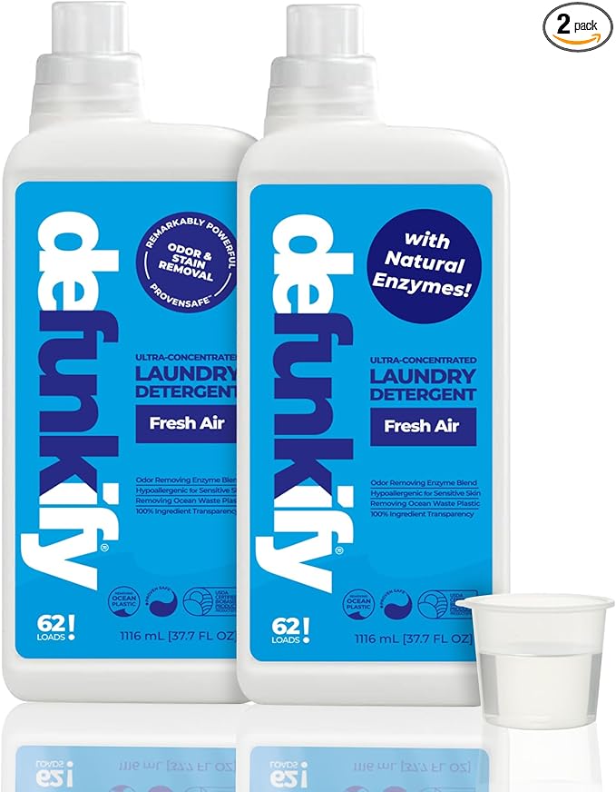 Laundry Detergent 124 Load. Crisp Clean 'Fresh Air' Essential Oil Liquid Laundry Detergent Washing Soap for Sensitive Skin. ProvenSafe™ Cleaning Supply w/Odor &amp Stain Remover for Outdoor Gear