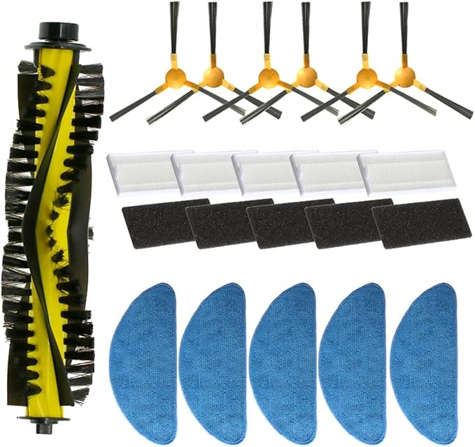 BeNtli Vacuum Cleaner Accessory Replacement PartMain Side BrushHepa FilterMop ClothCompatible for Mamibot Exvac660 / 650 (Color : As Shown 3)