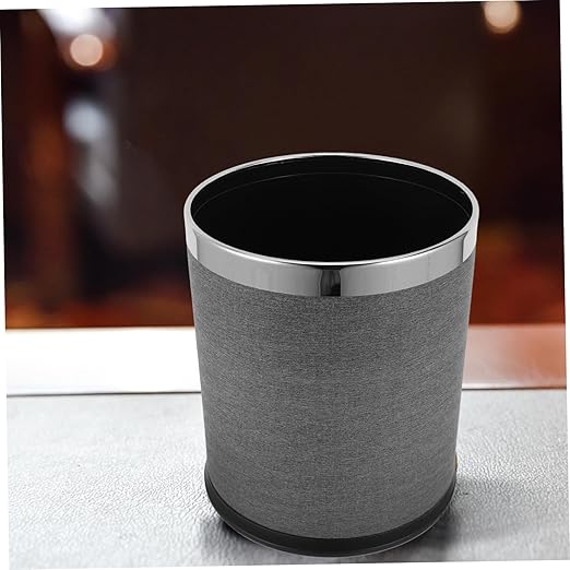 Zerodeko Retro Round Trash Can Elegant Waste Basket for Bathroom Hotel Ktv and Guesthouse Vintage Design with Removable Inner Bucket for Convenient Waste Management