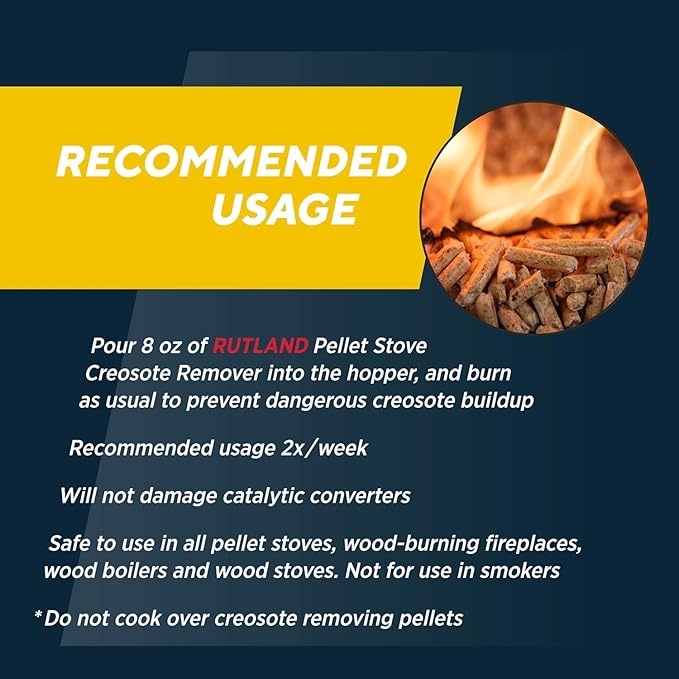 Rutland Products Pellet Stove Creosote Remover Chimney &amp Flue Cleaning Wood Pellets 4 Pound Bag