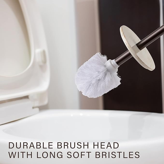Creative Scents Rustic Luxe Bathroom Accessory Set - 6 Piece Modern Bathroom Sets Accessories Features: Toilet Brush and Holder Tissue Cover Soap Dispenser Toothbrush Holder Soap Dish &amp Tumble