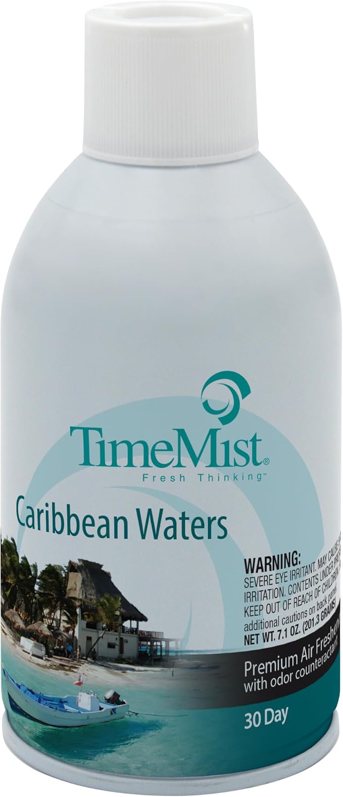 TimeMist Premium Metered Air Freshener Refills - Caribbean Waters - 7.1 oz (Case of 12) 1042756 - Lasts Up To 30 Days and Neutralizes Tough Unwanted Odors