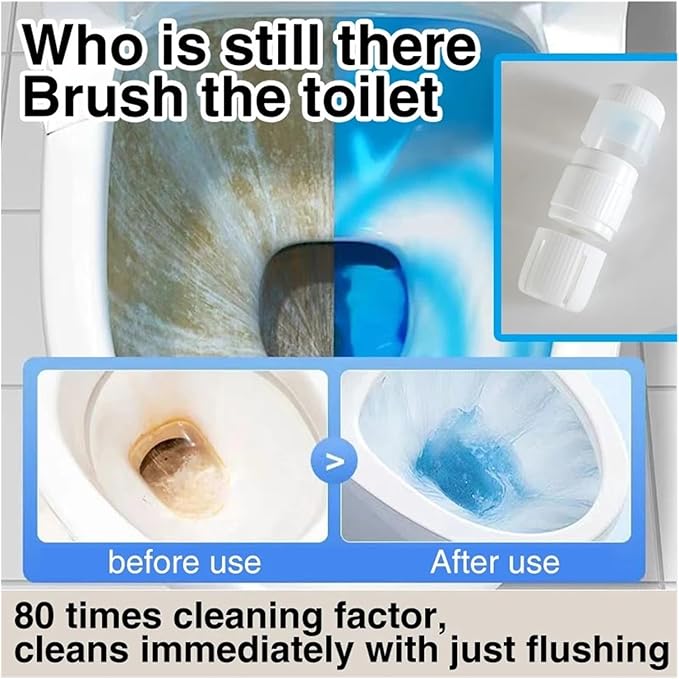 Automatic Toilet Cleaning Artifact Blue Bubble Spirit Light Fragrance Toilet Cleaner(8 PCS)