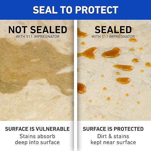 Miracle Sealants 511 Impregnator Advanced Penetrating Sealer for Countertops Stone Tile &amp Grout Quart