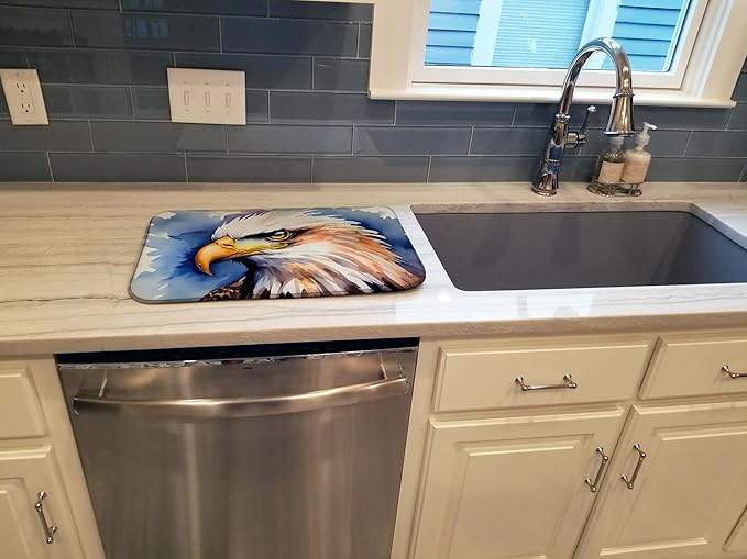 Caroline's Treasures DAC3207DDM Eagle Dish Drying Mat Absorbent Dish Drying Mat Pad for Kitchen Counter Dish Drainer Mat for Countertop 14 x 21 Multicolor
