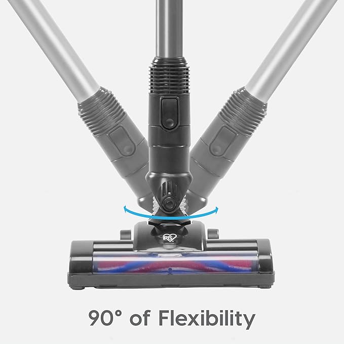 IRIS USA Power Brush Cordless Stick Vacuum for Low-Profile Carpet Rugs and Hard Floors 4-in-1 Attachments 9000Pa Suction LED Indicator 60K RPM 35 Min Runtime Battery Pet Hair Cleaner
