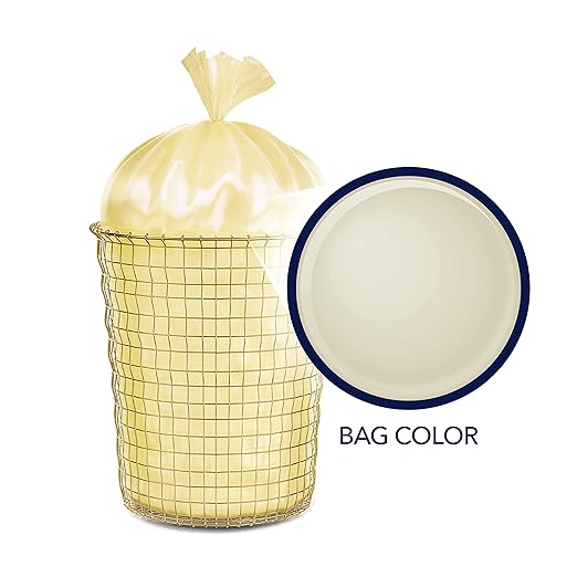 Color Scents Medium Trash Bags - 8 Gallon 400 Total Bags (8 Packs of 50 Count) Twist Tie - Ivory Bag in Vanilla Flower Scent with Microban