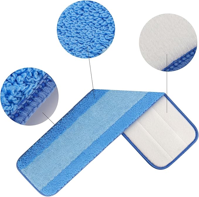 15 PCS 18 Inch Microfiber Cleaning Pads for Bona Mop Reusable Mop Pad Refills Replacement Microfiber Mop Pads Machine Washes