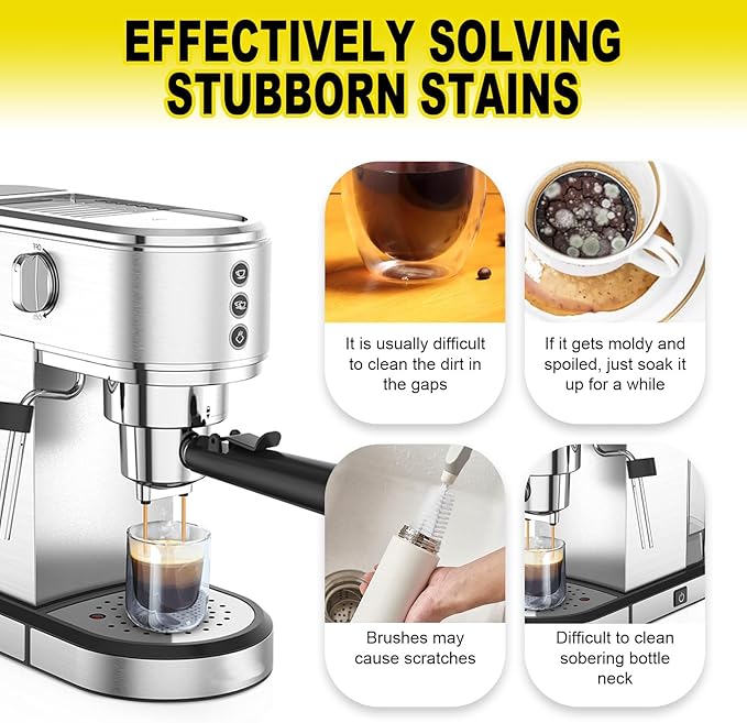 Coffee Stain Cleaning Tablets - Effortless Cup Cleaning Remove Stains &amp Odors Without Scrubbing(2PCS)