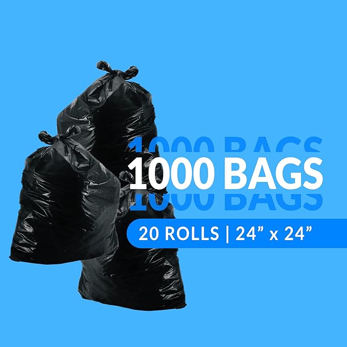 Reli. 6-10 Gallon Trash Bags | 1000 Bags | Black | Bathroom | Strong | Garbage