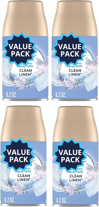 Automatic Spray Refill Combo Air Freshener Refill 6.2 oz. Clean Linen (4-Count)