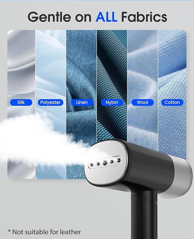 Handheld Steamer for Clothes 1200W Foldable Travel Steamer 20 Sec Preheat Garments Wrinkle Remover 120V Portable Hand Iron with 150ml Water Tank Clothes Steamer for Home Travel-Black