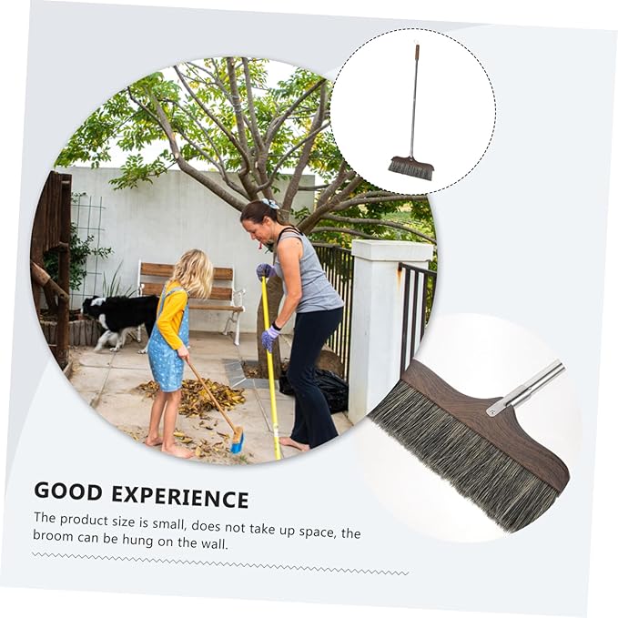 Handle Broom Soft Bristles for Home Cleaning for Indoor and Outdoor Use Dust Sweeper for Kitchen Garage and