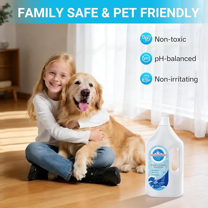 Floor Cleaner Compatible with Tineco Cleaning Solution Suitable with All Robotic Vacuum Mop and Cordless Wet/Dry Vacuum Mop Cleaner Multi-Surface Deodorizing &amp Cleaning Solution (2.5 L Ocean)