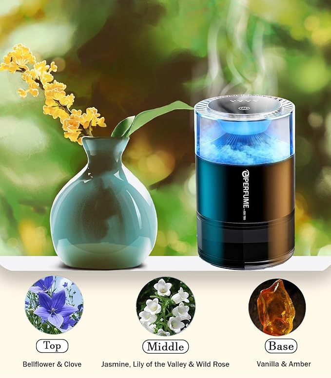 Luxury Car Air Freshener with Oriental Golden Osmanthus Scent Smart Aroma Diffuser Aromatherapy Car Perfume Sweet Floral and Unique Fragrance
