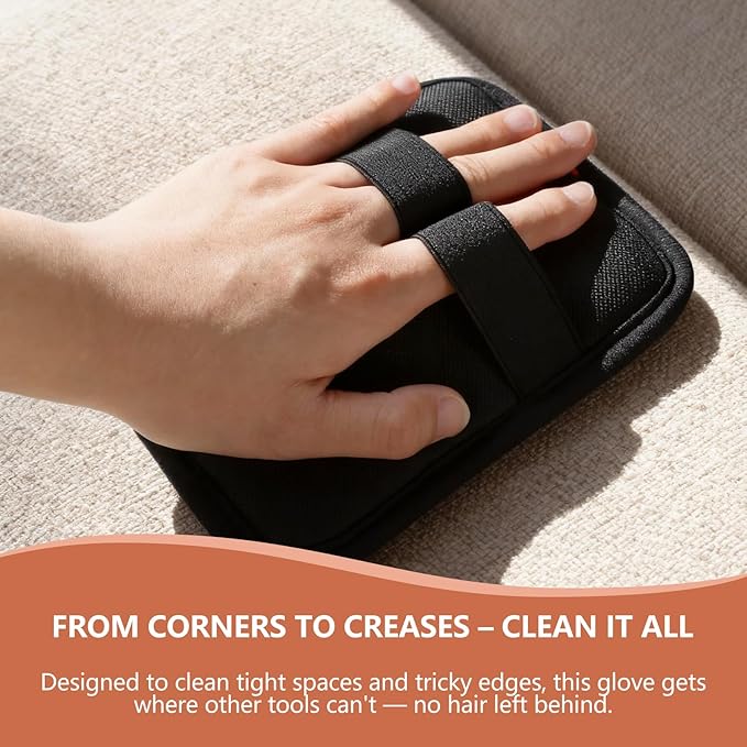 2 Pcs Pet Hair Removal Glove - Upgraded Electrostatic Pet Hair Remover Gloves for Cats &amp Dogs Reusable &amp Washable Magic Brush Pet Hair Removal Tool (Black L)