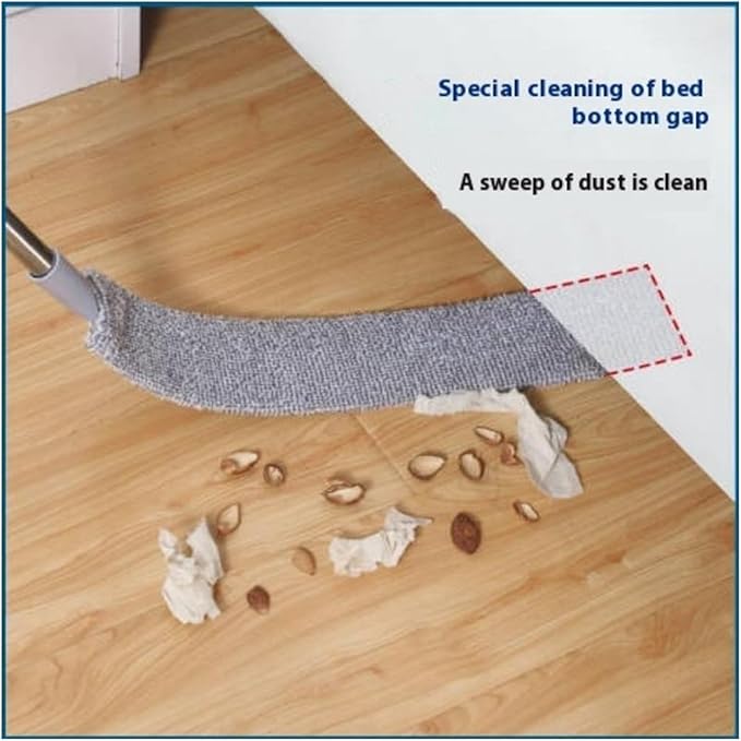 Compatible for UNTIORLong Handle Dust Mops Floor Ceiling Cleaning Mops Bed Bottom Dust Cleaner Sofa Dust Removal Brush Household Cleaning Tool(Mop with 2pcs Cloth)