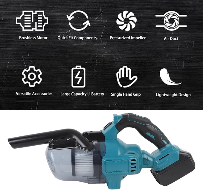 Cordless Stick Vacuum Cleaner 125AW Suction 700ml Dustbin 2x 18V Batteries 30min High Speed 120min Low Speed Dynamic Attachments (US Plug)