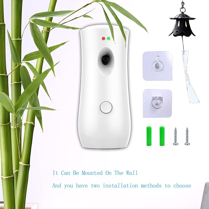 Automatic Air Fragrance Dispenser Home Wall-mounted Aerosol Spray Air Freshener for Home Offices Schools Restaurants Hotels Commercial Place (White 1101)