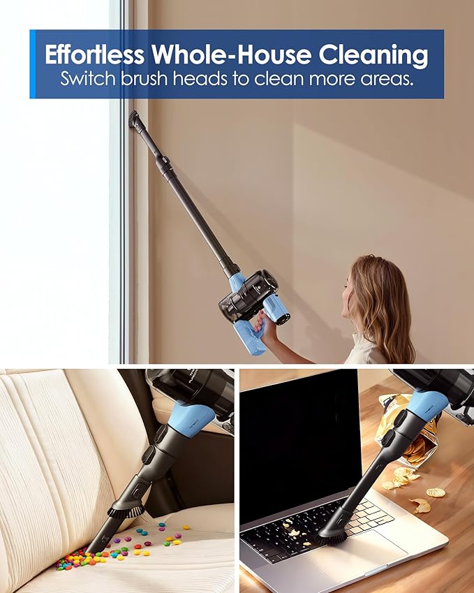 Tineco Pure ONE S20 Cordless Vacuum CleanerClogless Brush DesignUp to 55 Minutes of Runtime6-Stage Filtration SystemLED Brush Headlights Stick Vacuum Cleaner for Pet Hair Carpet &amp Hard Floor