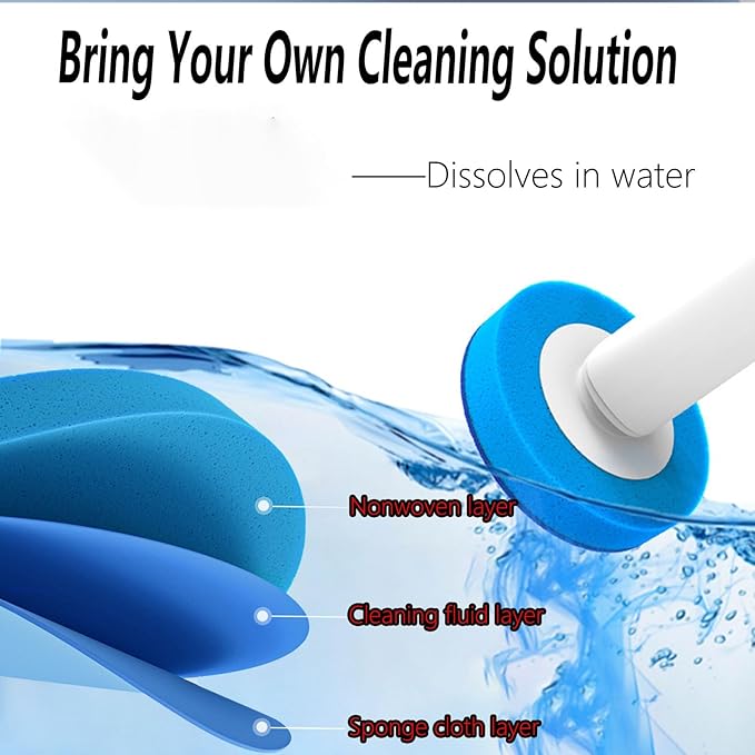 Disposable Toilet Bowl Cleaner Wand Refills Toilet Cleaners for Inside The Bowl Toilet Wand Kit Only Fit Handle (Color : 40 Refill with Brush Size : Lemon)