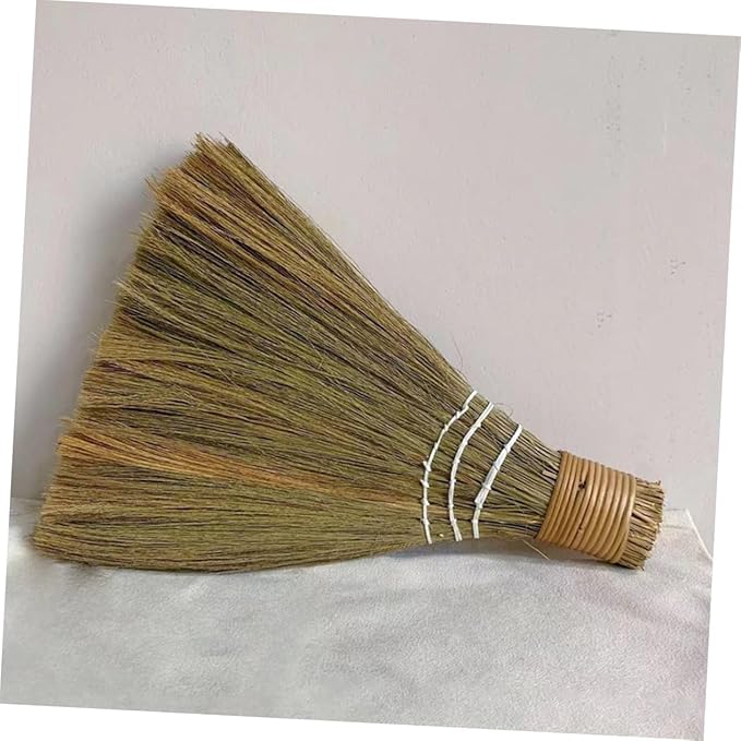 2pcs Hand-Woven Soft Broom with Detachable Handle Small Manual Desk Cleaning Brush for Indoor Dusting Portable Rustic Sweeper for Home and Farmhouse