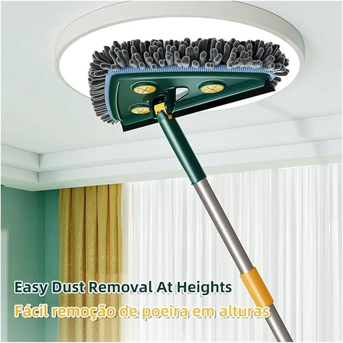 Washing Glass Ceiling Car wash Cleaning Squeegee Kitchen Wall Flat Mop Windows Telescopic Wiper Brush with Chenille Triangle