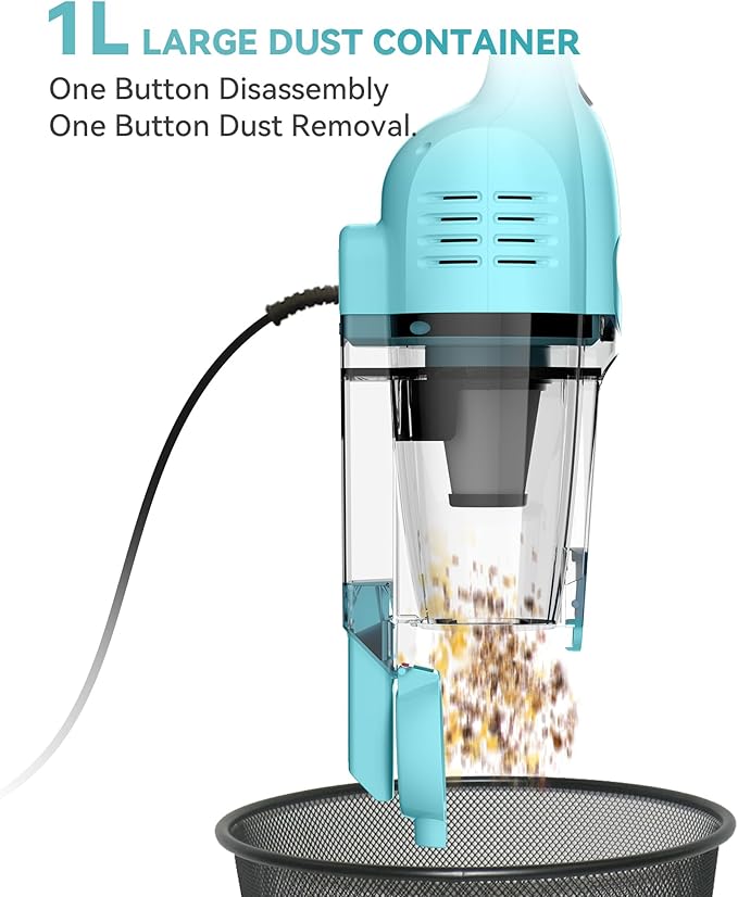 Vazone R6X Corded Stick Vacuum Cleaners for Home 20Kpa Powerful Suction Stick Vacuum with 16Ft Cord 2 in 1 Lightweight Vacuum Cleaner for Hardwood Floor Pet Hair (Green)