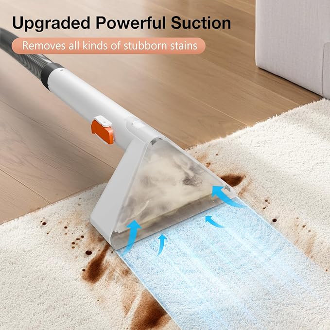 Portable Carpet and Upholstery Cleaner Machine - Multi-Surface Cleaner Couch &amp Rug Shampooer with Powerful Suction Handheld Cleaner for Pets Spot Stain Car &amp Auto Detailer 2 Cleaning Too