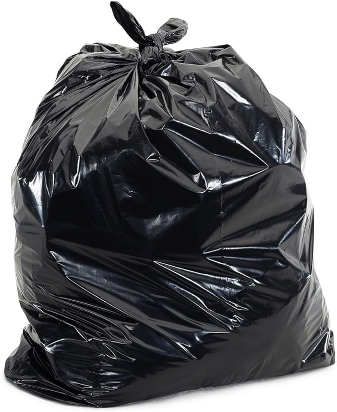 Plasticplace 12-16 Gallon Trash Bags 1.0 Mil Black Tall Garbage Can Liners 24 x 31 (250 Case)