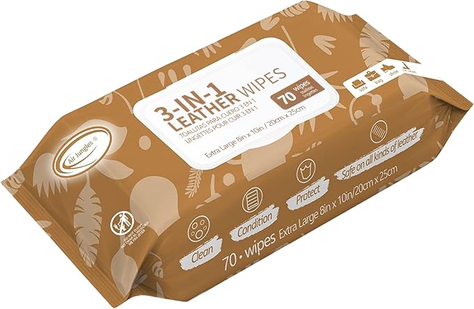 Air Jungles 3-in-1 Fresh Linen Odor Eliminator Balls 6 Count + 3-in-1 Leather Cleaner Wipes 70 Count Essential Oil Deodorizing Balls and Extra-Large Cleaning Wipes for Shoes Car Interior Furniture