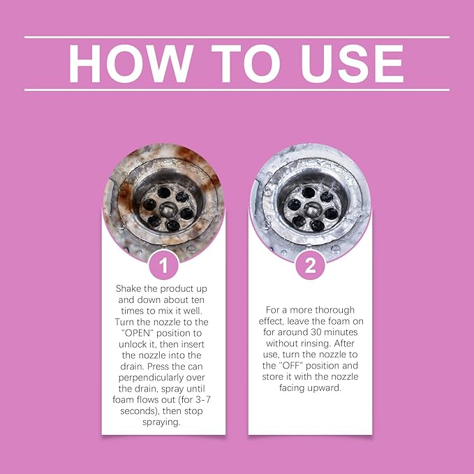 Foam Drain Cleaner Sink Drain Maintenance Cleaner For Home Hair &amp Grease Residue Remover For Kitchen Bathroom Pipes(1PCS)