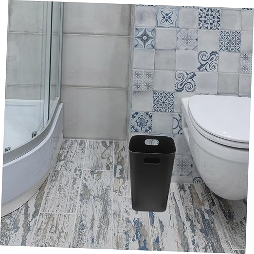 PRETYZOOM Practical Black Kitchen Trash Can Wastebasket for Bathroom Bedroom Office and Living Room Sturdy Design for Everyday Use