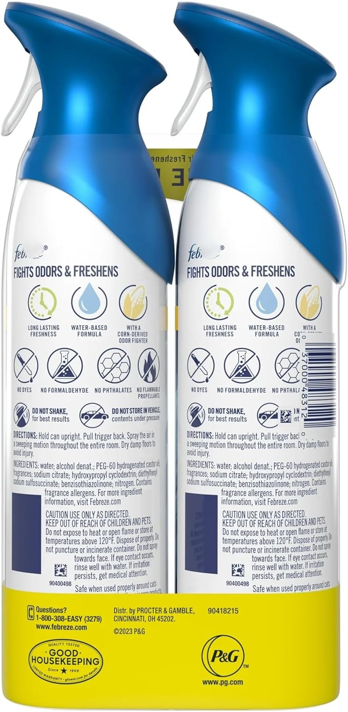 Febr+eze Air Freshener Bundle Ocean Spray 8.8oz 2 Count + Lavender Closet Odor Absorbing Solid 8oz