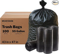 McKesson 55 Gallon Trash Bags - 100 Count 43 x 47 Black Garbage Bags Heavy Duty 1.5 Mil with Star-Sealed Bottom Large Trash Can Liners for Commercial Use Coreless Rolls