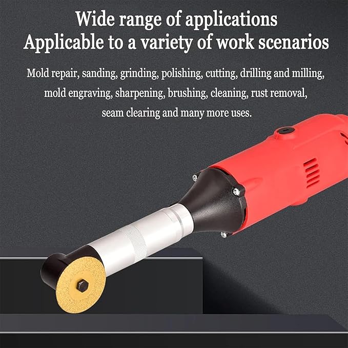 Tile Seam Cleaner Machine Electric Cleaning Tool 15000r/min Speed 90° Angle 6-Speed Adjustable 11.5CM Elbow Length for Cleaning Grinding Polishing