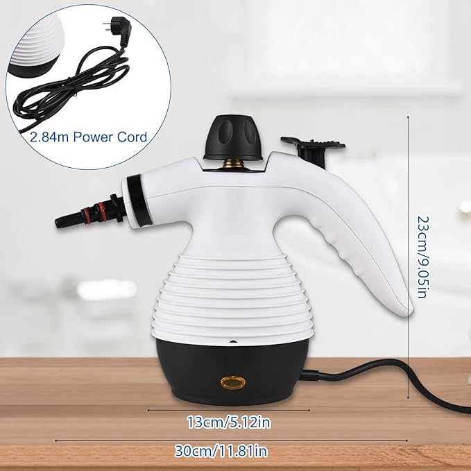 ZJchao Steam Cleaner 3 Bar 1050W High Temperature High Pressure Steam Cleaner Handheld Portable with 350ml Water Tank for Home Cleaning (US Plug)