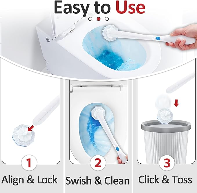 120 Pcs Toilet Wand Refills for Clorox ToiletWand System Disposable Brush Heads with Dense Fibers for Deep Toilet Bowl Cleaning