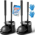 2Pack 2 in 1 Toilet Brush and Plunger Set Extended Handle PlungerToilet Bowl Brush Plunger SetBathroom Cleaning ToolsToilet Brush Plunger ComboCleaning BrushCleaning Supplies