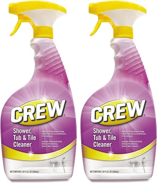 Diversey CREW CBD540281 Shower Tub and Tile Cleaner Removes Soap Scum &amp Hard Water Deposits Fresh Scent Ready-to-Use 32-Ounce (Pack of 2)
