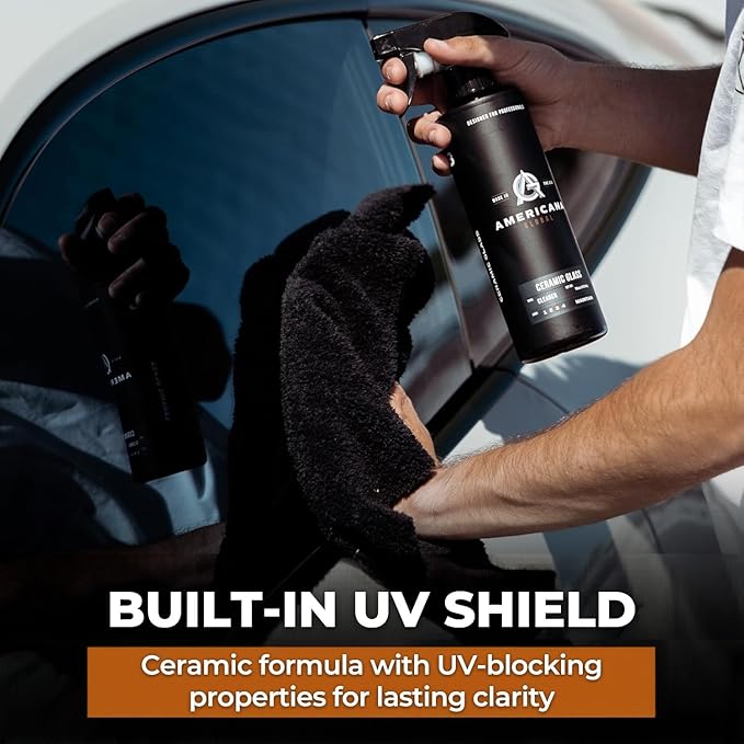 Ceramic Glass Cleaner 16 oz - Streak-Free Formula for Automotive Glass Enhanced with Ceramic Protection