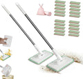 Clever Snap-Grip Mini Mop with 10 Reusable Cloths Snap Grip Mini Mop Set No Wash Dust Wet Dry Mops for Floor Wall Bathroom Kitchen(2pcs)