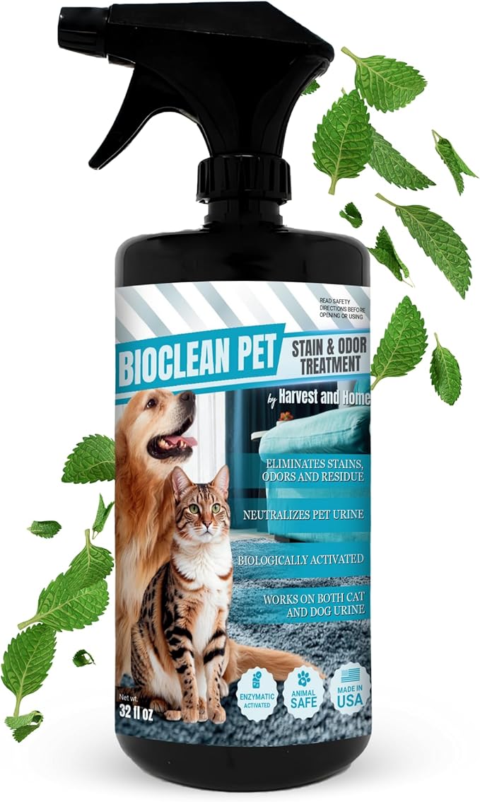 Bioclean Pet Carpet Cleaner &amp Deodorizer – Eliminates Pet Urine Smell Stain &amp Odor Remover No Residue Made in USA – 32oz